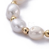 Natural Baroque Pearl Keshi Pearl Beaded Bracelets BJEW-JB05264-2