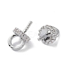 Brass with Cubic Zirconia Peg Bails KK-B087-13A-P-2