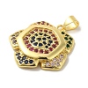 Brass Micro Pave Colorful Cubic Zirconia Pendants KK-Z042-20G-02-2