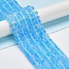 Frosted Transparent Glass Beads Strands FGLA-M002-01B-2
