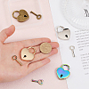 4 Sets 4 Colors Heart Shape Alloy Lock & Key Set AJEW-FG0002-39-4