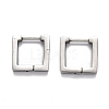 Tarnish Resistant 304 Stainless Steel Square Huggie Hoop Earrings STAS-H156-09A-P-1