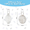 30Pcs 2 Styles Steel & 304 Stainless Steel Wire Pendants STAS-DC0012-65-2