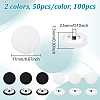 100Pcs 2 Colors 1-Hole Cloth Buttons DIY-NB0014-37-2