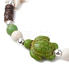 Synthetic Turquoise Braided Bead Bracelets BJEW-JB11093-3