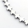 Greek Cross Electroplate Non-magnetic Synthetic Hematite Beads Strands G-P046-06A-2