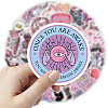 50Pcs Divination Theme Waterproof PVC Pink Witch Sticker Labels PW-WG78730-01-3