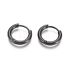 304 Stainless Steel Huggie Hoop Earrings EJEW-F111B-16mm-B-1