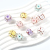 10Pcs 5 Colors Flower Style Resin Rhinestone Beads CLAY-YW0002-73-2