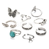 9Pcs 9 Style Adjustable Alloy Finger Rings RJEW-LS0001-15AS-4
