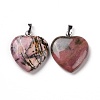 Natural Rhodonite Pendants G-G956-B22-FF-1