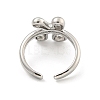 Brass Letter Open Cuff Rings for Women RJEW-G313-01K-P-3