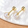 White Round Plastic Imitation Pearl Ear Fake Plugs EJEW-H105-20G-1