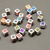 Large Hole Colorful Acrylic Letter European Beads SACR-Q104-02W-1