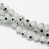 Handmade Evil Eye Lampwork Round Bead Strands LAMP-L055-4mm-13-1