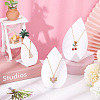 3Pcs 3 Sizes Opaque Acrylic Slant Back Necklace Display Stands NDIS-WH0012-13-4