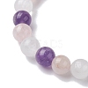 Natural Mixed Gemstone Round Beaded Stretch Bracelets for Women BJEW-JB10086-01-3