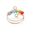 Glass Seed Rotating Beaded Cuff Ring RJEW-JR00511-03-6