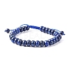 Adjustable Natural Lapis Lazuli Braided Bead Bracelets BJEW-F369-A15-3