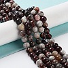Natural Mexican Red Laguna Lace Agate Round Beads Strands G-NH0005-A31-01-2