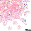 100Pcs 2 Styles Transparent Spray Painted Glass Beads GLAA-YW0005-14D-1