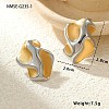 304 Stainless Steel Two Tone Stud Earrings FS-WG8A1D7-04-2