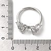 Rhodium Plated 925 Sterling Silver Micro Pave Cubic Zirconia Adjustable Ring Settings STER-NH0001-58P-4