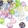 35Pcs 7 Colors UV Plating Acrylic Bead Caps OACR-CJ0002-36-9