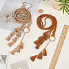 2Pcs 2 Colors Bohemian Imitation Leather Tassel with Alloy Ring Waist Chain Belts for Women AJEW-CL0005-22A-3