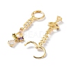 Rack Plating Golden Brass Dangle Leverback Earrings EJEW-A030-01D-G-2