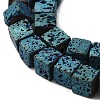 Electroplated Natural Lava Rock Beads Strands G-Q1009-B01-01-4