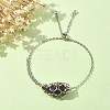 Natural Mixed Gemstone Bullet Link Slider Bracelets BJEW-JB09901-5