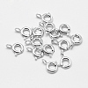 Anti-Tarnish Rhodium Plated 925 Sterling Silver Spring Ring Clasps STER-K167-076B-P-1