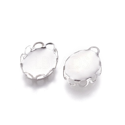Tarnish Resistant 316 Surgical Stainless Steel Lace Edge Bezel Cups STAS-I118-10P-1