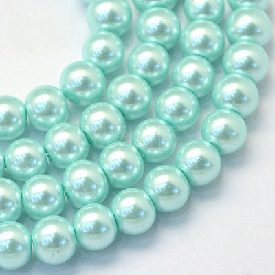 Baking Paint Pearlized Glass Pearl Round Bead Strands HY-Q003-4mm-45-1