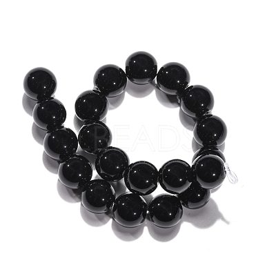 Synthetic Black Stone Beads Strands X-G-G088-10mm-1