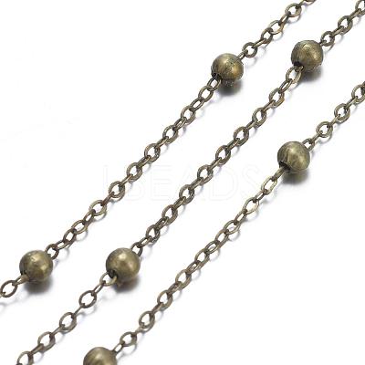 Brass Flat Oval Cable Chains X-CHC018Y-AB-1