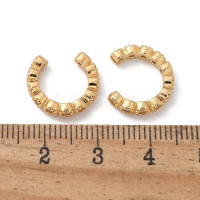 Golden Plated Brass Micro Pave Cubic Zirconia Cuff Earrings EJEW-L244-22B-1
