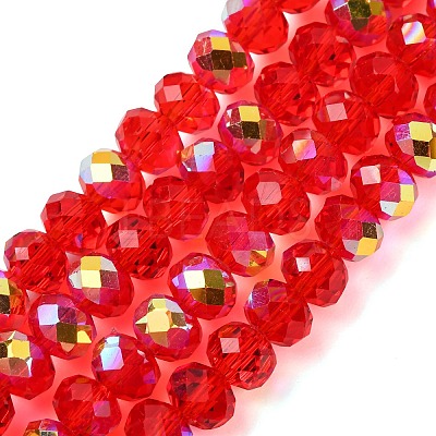 Electroplate Transparent Glass Beads Strands EGLA-A046-01B-08-1