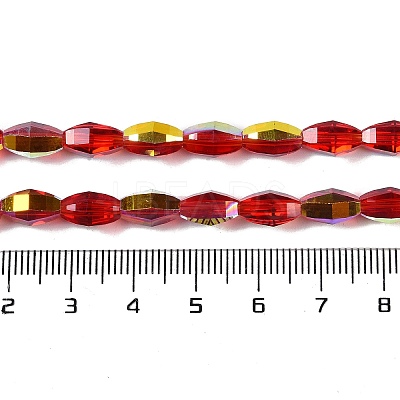 Electroplate Glass Beads Strands GLAA-Q101-03A-AB02-1