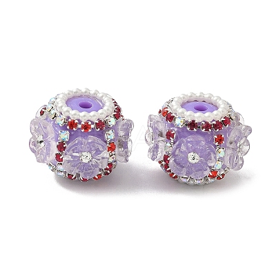 Flower Style Resin Rhinestone Beads CLAY-NH0003-05S-1