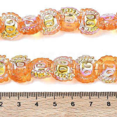 Electroplate Baking Paint Transparent Glass Beads Strands GL-CBA17FF-01B-1