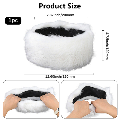 1Pc Faux Fur Fiber Yarn Warmer Headbands COHT-CY0001-01D-1