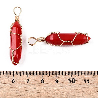 Lampwork Pendants GLAA-T023-07C-1