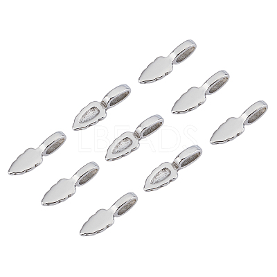 Tarnish Resistant 304 Stainless Steel Glue-on Flat Pad Pendant Bails STAS-H009-1