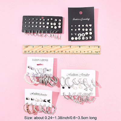 5 Sets 5 Colors Alloy Hoop Earring Sets EJEW-FS0001-23B-1