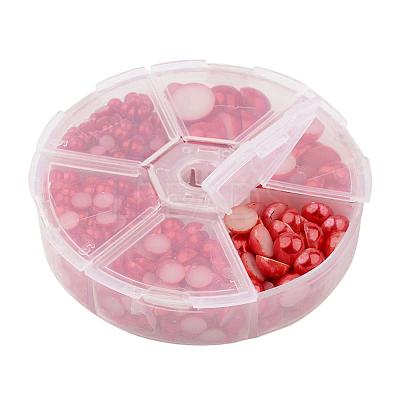 1Box ABS Plastic Imitation Pearl Dome Cabochons SACR-JP0001-01-1