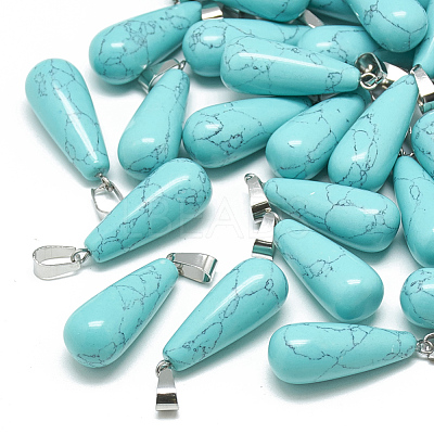 Dyed Synthetic Turquoise Pendants X-G-T081-17-1