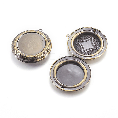 Brass Locket Pendants LS-KK-P177-01AB-1