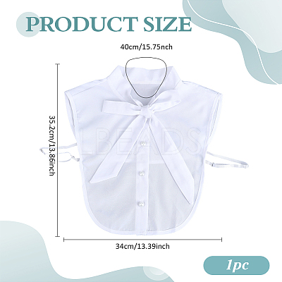 Polyester & Cotton & Nylon Detachable Shirt Collar AJEW-WH0643-161-1